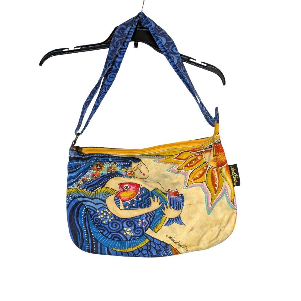 Handmade Shoulder Bag With Colorful Artistic Design By Laurel Burch READ